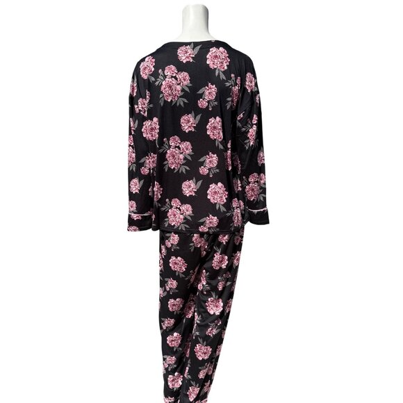 Vince Camuto Floral Molly Loungewear Pajama's Black Pink Size L NWT - Picture 2 of 5